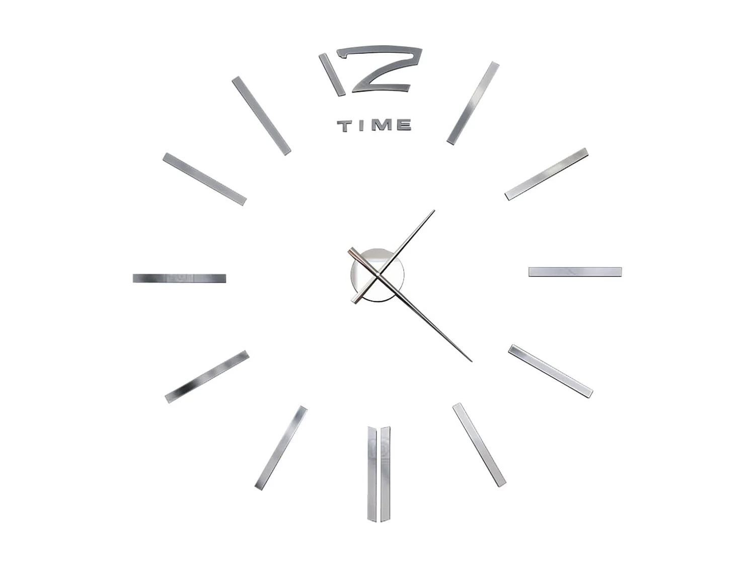 Reloj de pared 3D Diseño moderno 100 cm XXL Plata