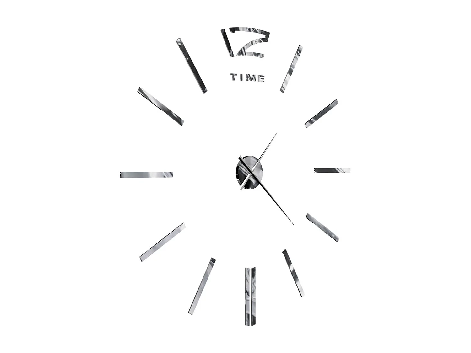 Reloj de pared 3D Diseño moderno 100 cm XXL Plata