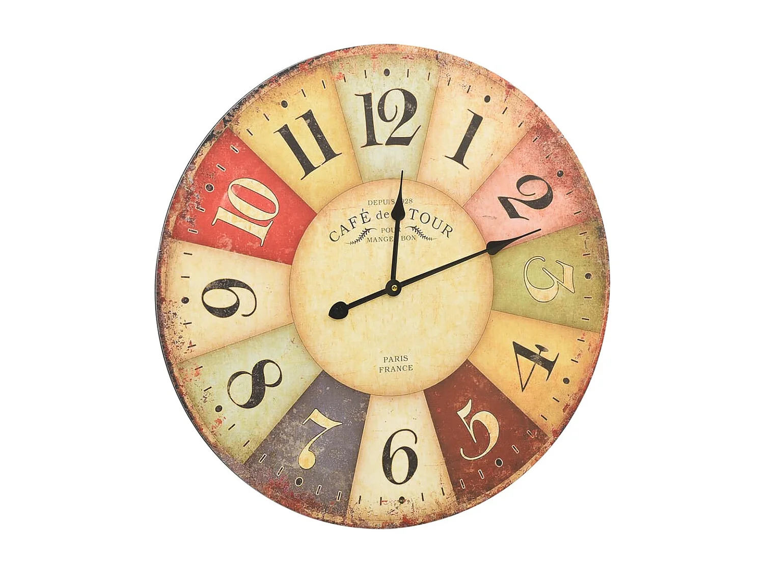 Horloge murale vintage Colorée 60 cm