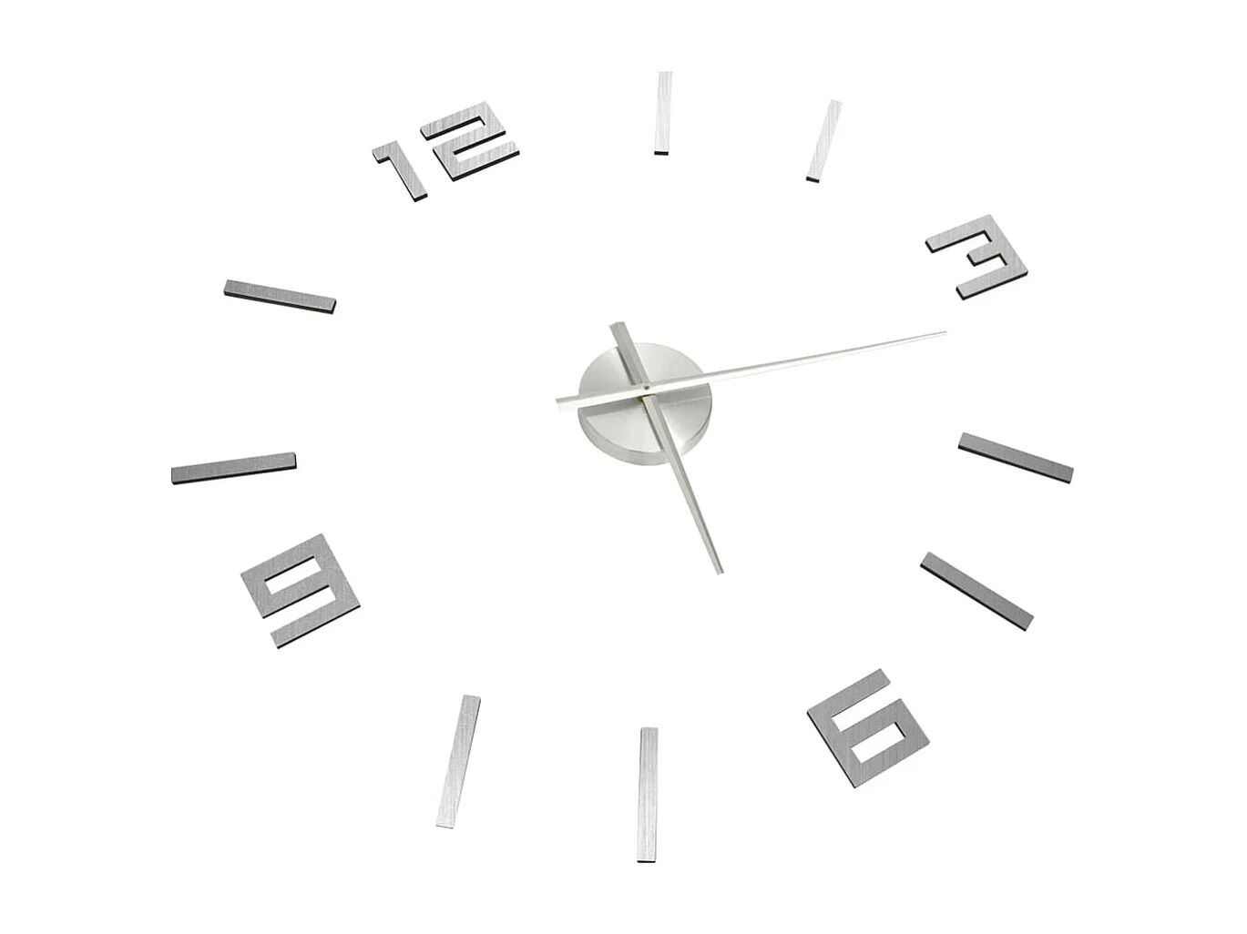 Relógio de parede 3D Design Moderno Prata 100 cm XXL