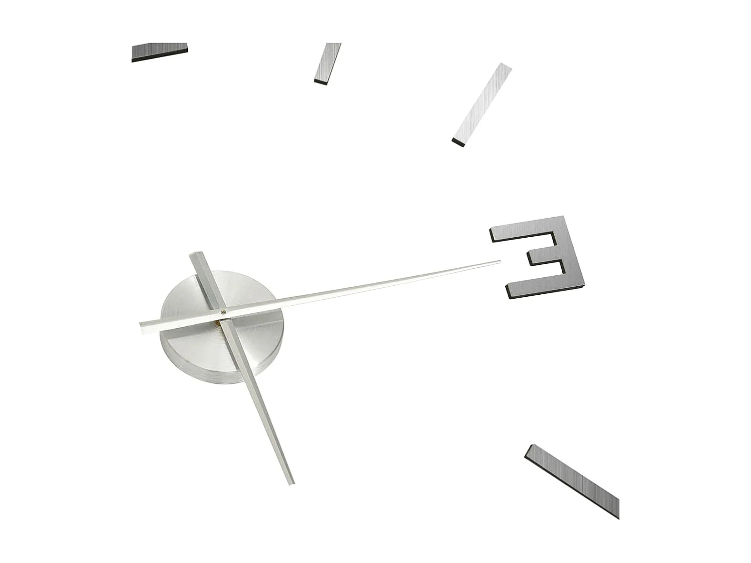 Relógio de parede 3D Design Moderno Prata 100 cm XXL