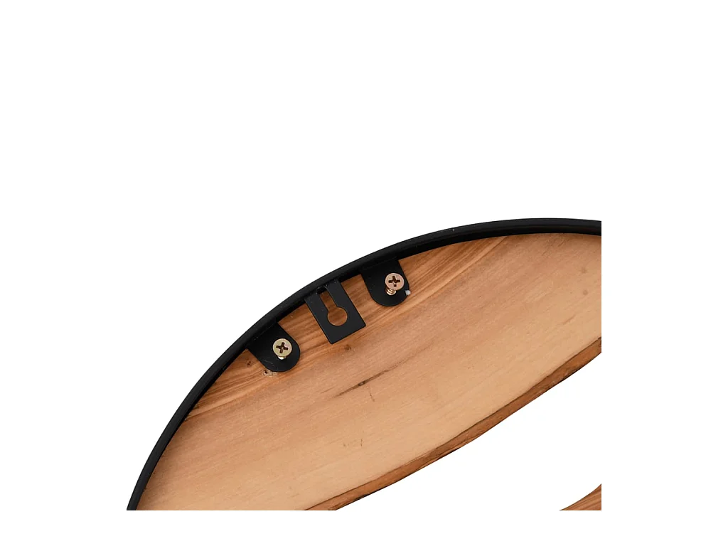 Horloge murale marron Ø35 cm fer et bois d'olivier