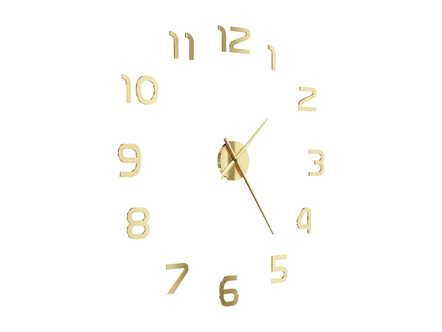 Horloge murale 3D Design moderne 100 cm XXL Doré