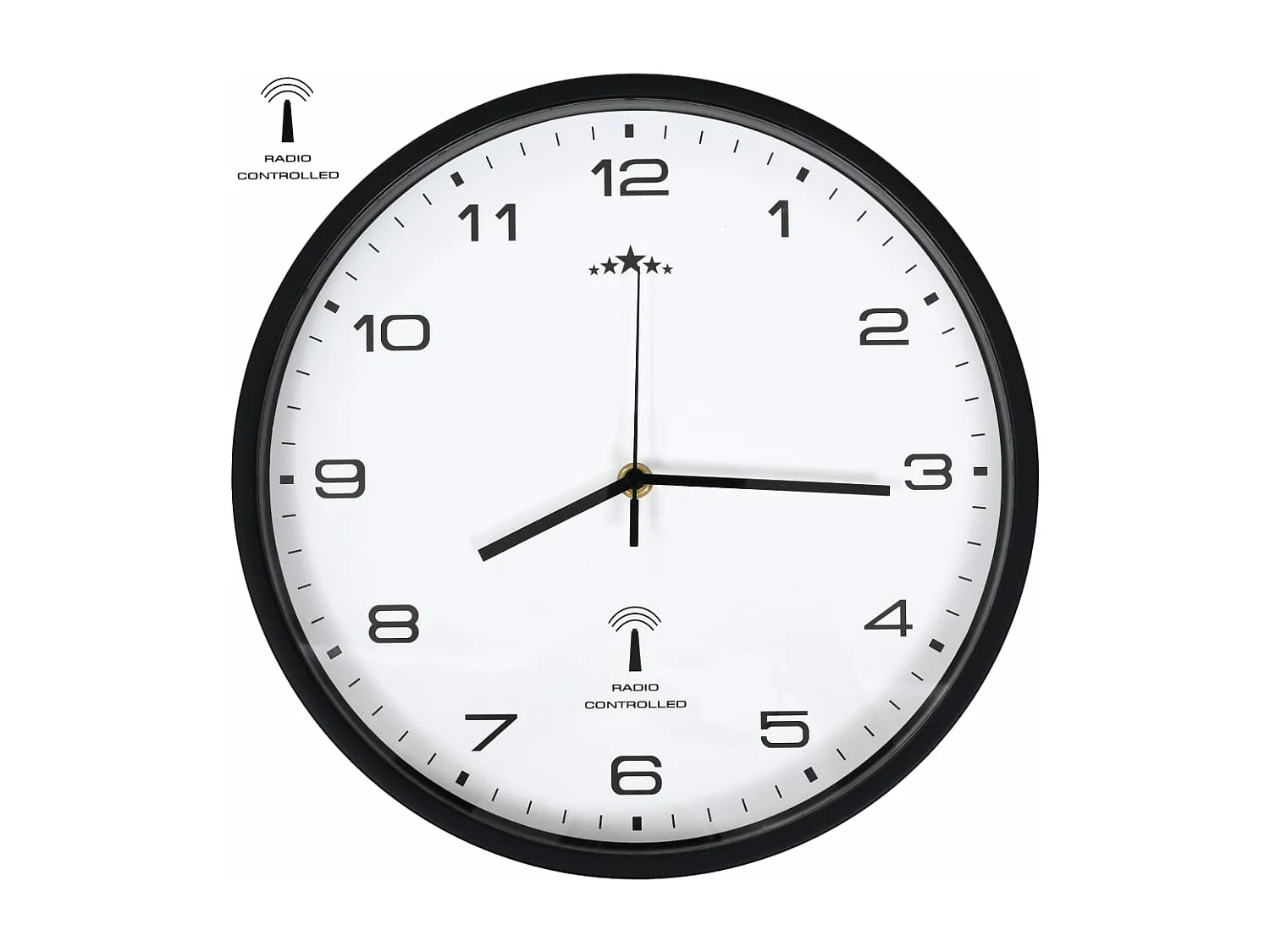 Horloge murale radioguidée Mouvement à quartz 31 cm Blanc/noir