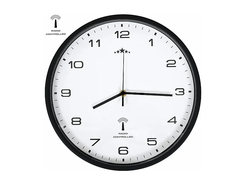 Horloge murale radioguidée Mouvement à quartz 31 cm Blanc/noir