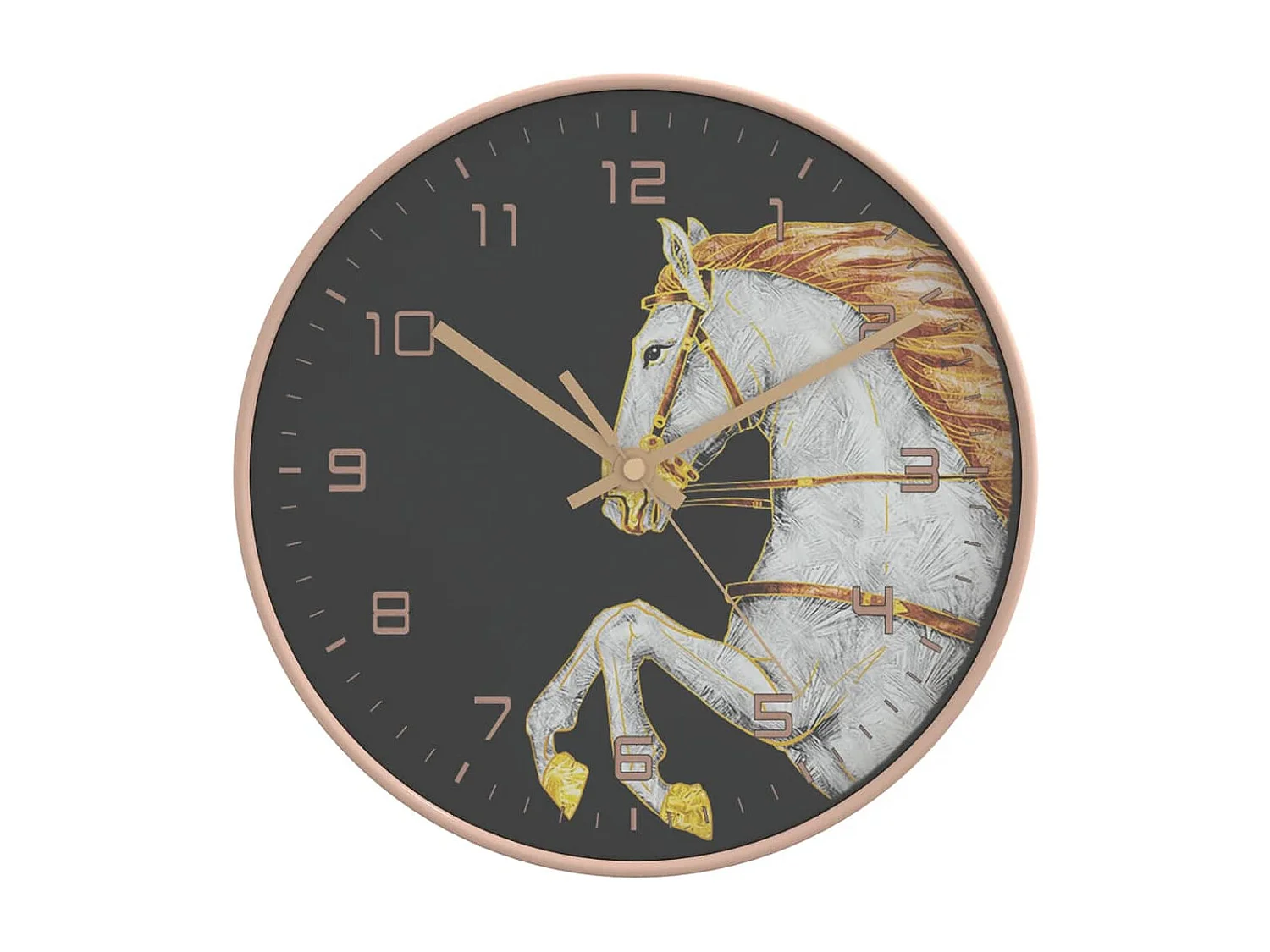 Horloge murale doré et blanc Ø29,5 cm polystyrène et verre