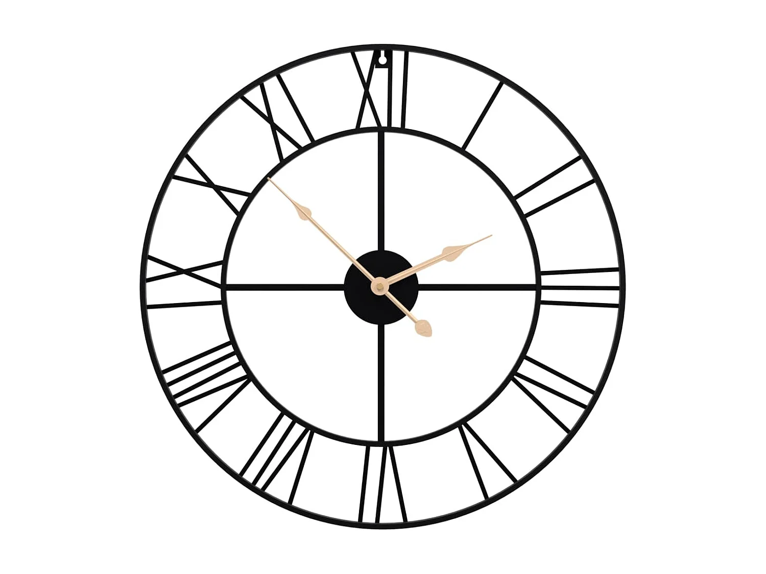 Orologio da parete nero Ø50 cm in ferro