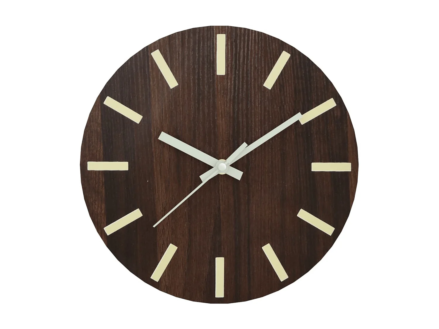 Horloge murale et échelles et aiguilles lumineuses marron Ø30cm