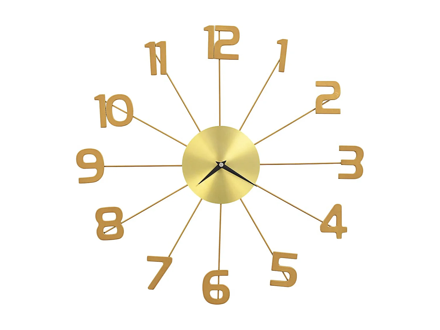 Relógio de parede Metal 50 cm Dourado