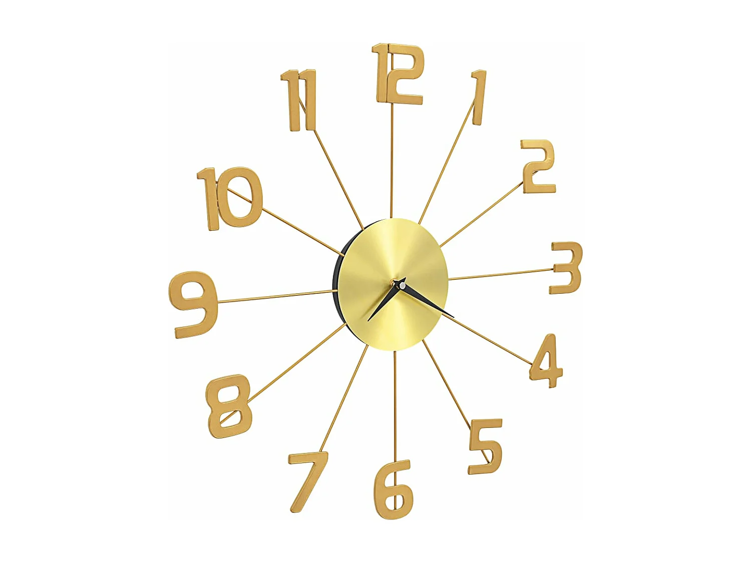 Relógio de parede Metal 50 cm Dourado