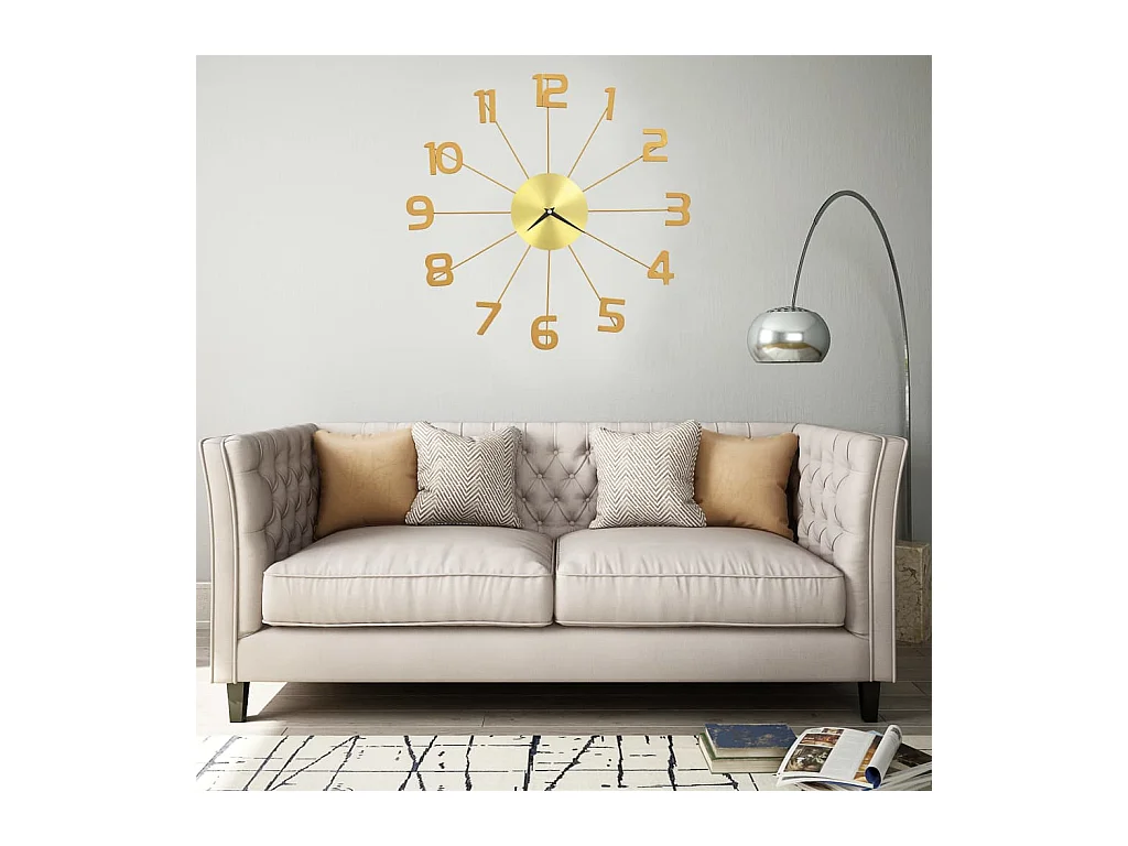 Horloge murale Métal 50 cm Doré