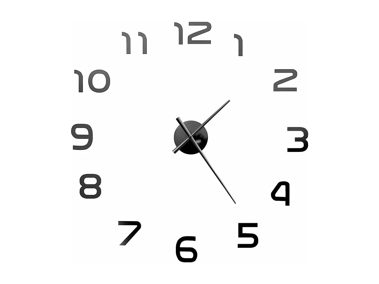 Horloge murale 3D Design moderne 100 cm XXL Noir