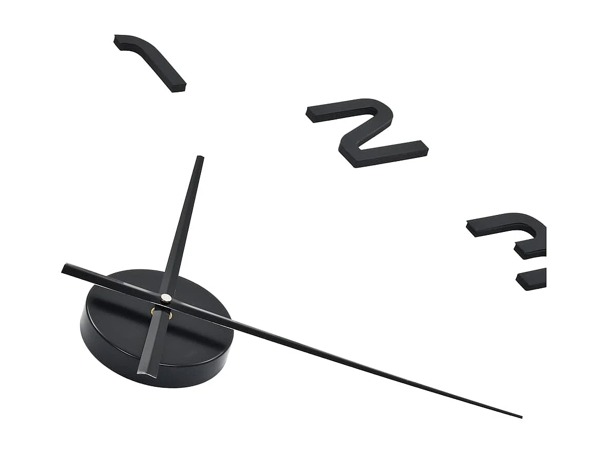 Horloge murale 3D Design moderne 100 cm XXL Noir
