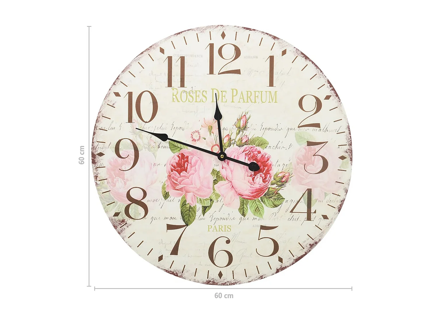 Horloge murale vintage Fleur 60 cm