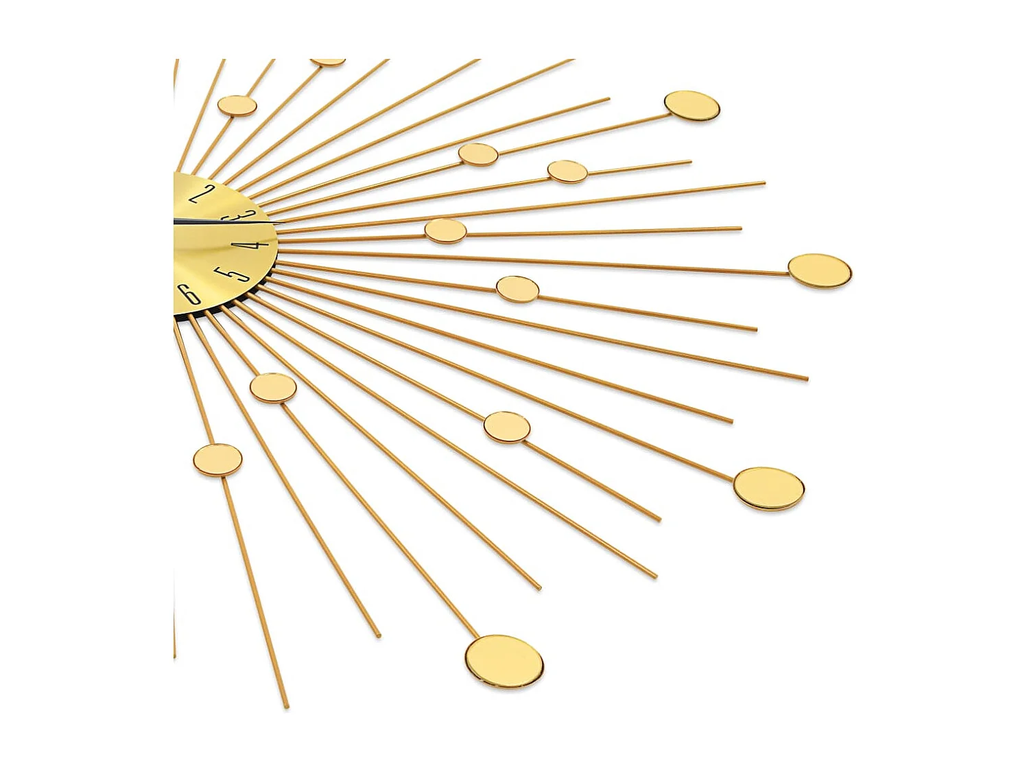 Relógio de parede Metal 70 cm Dourado