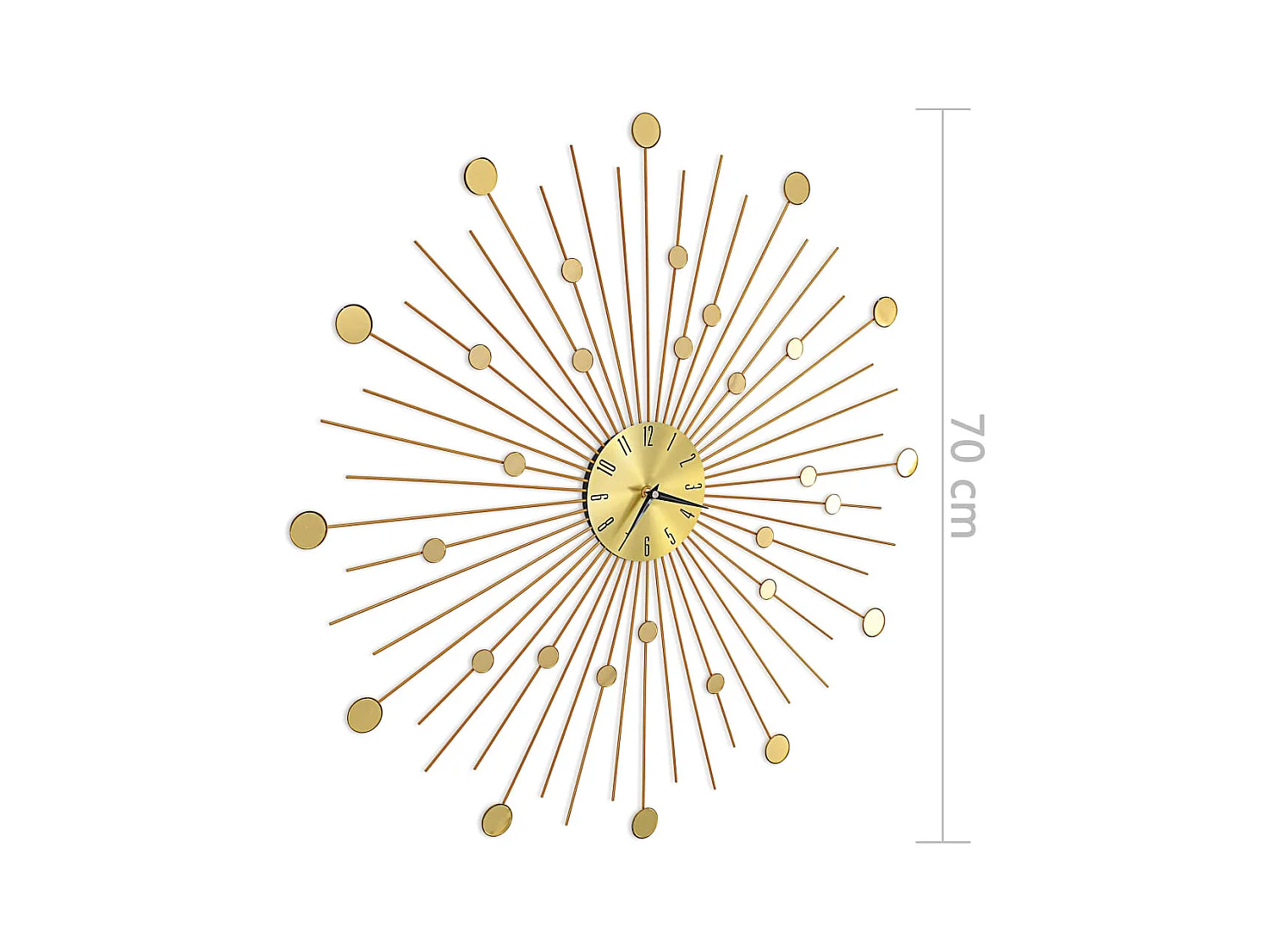 Horloge murale Métal 70 cm Doré