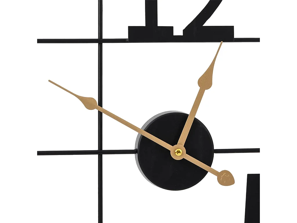 Schwarze Wanduhr Ø50 cm aus Eisen