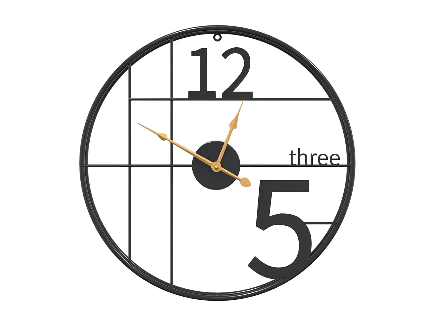 Horloge murale noir Ø50 cm fer