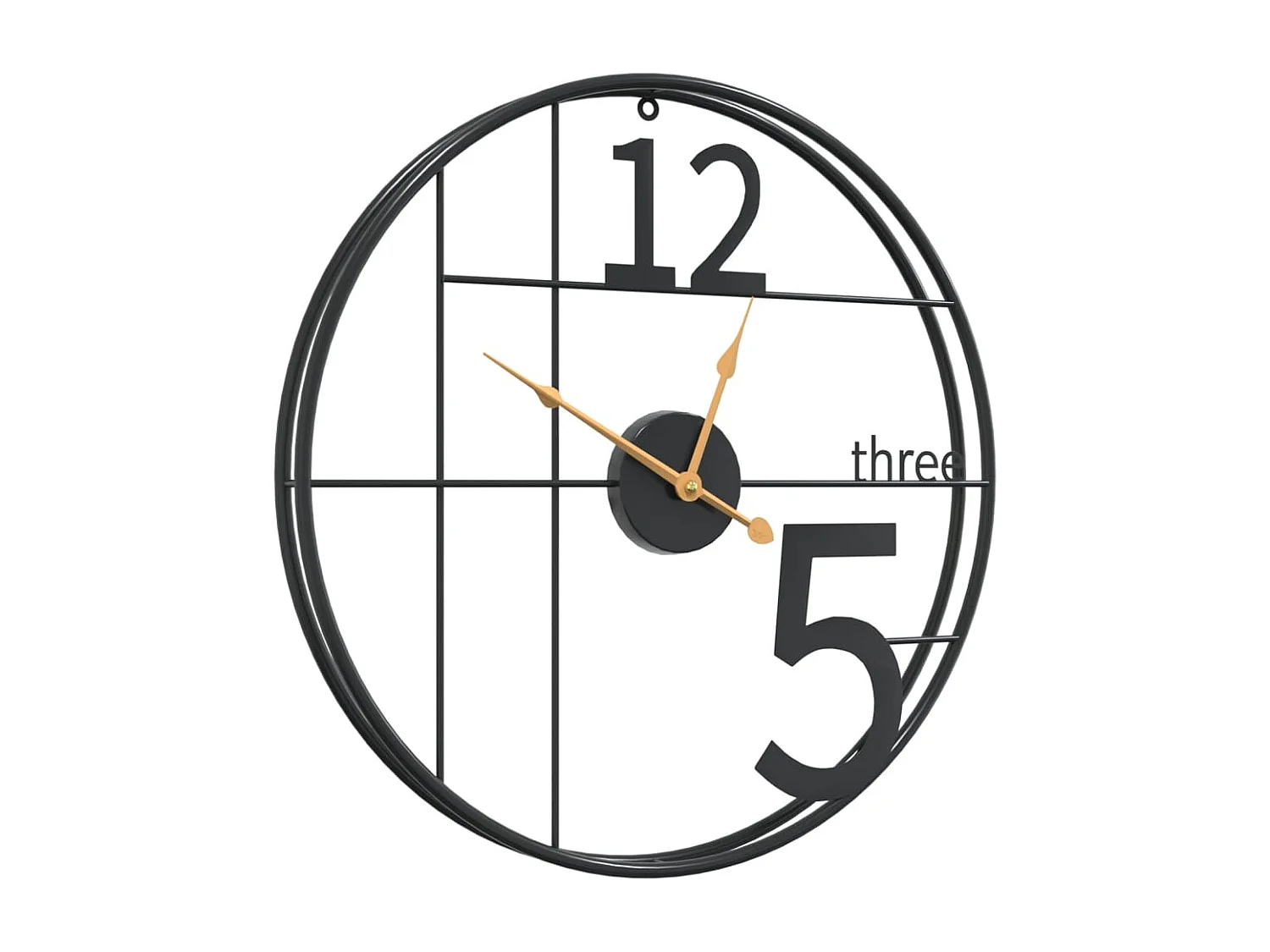 Horloge murale noir Ø50 cm fer