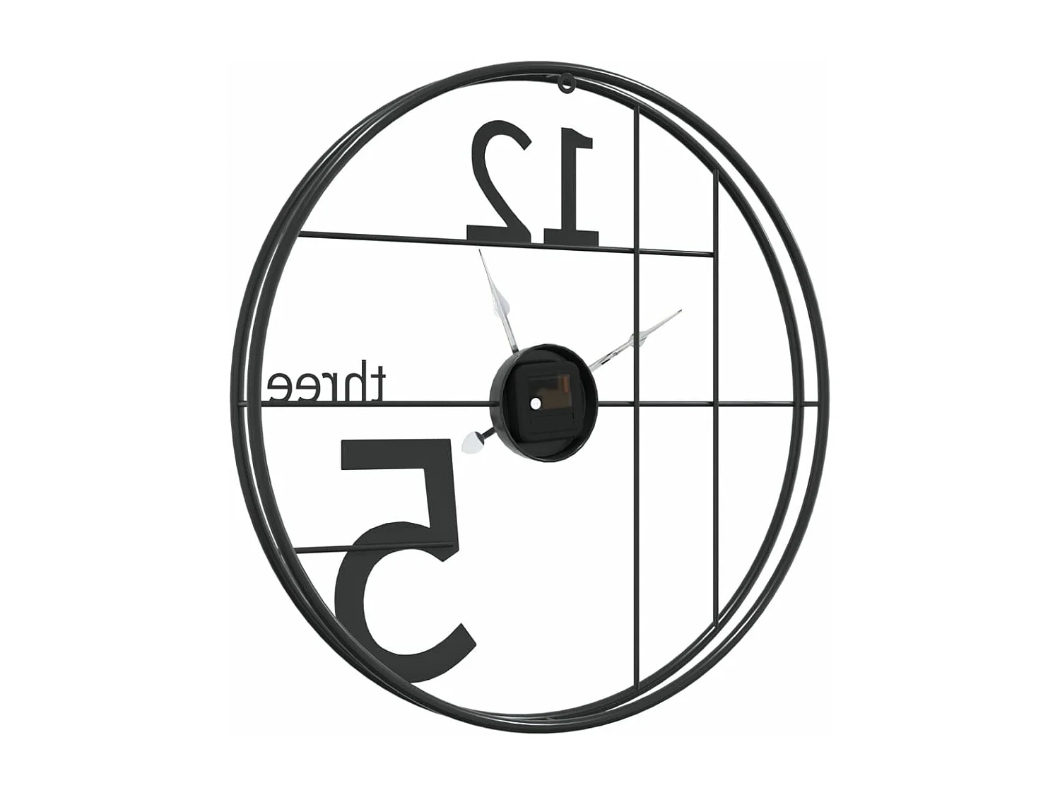 Horloge murale noir Ø50 cm fer