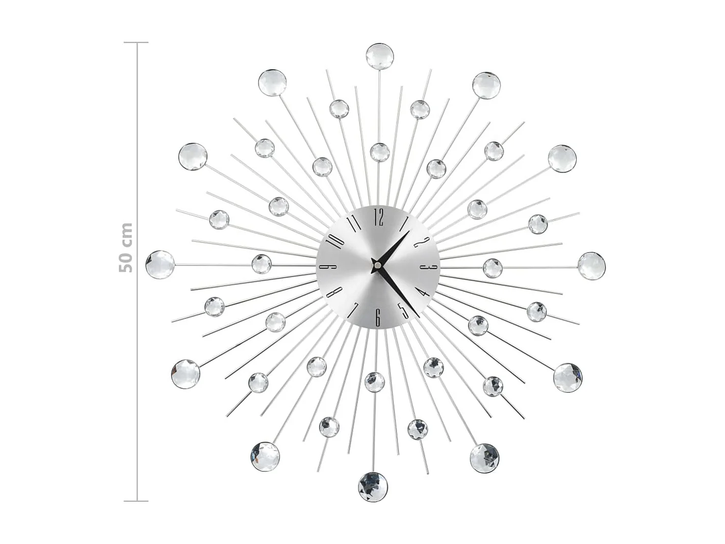 Relógio de parede com movimento de quartzo Design moderno 50 cm