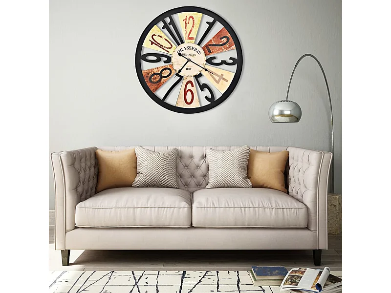 Reloj de pared Metal 60 cm Multicolor