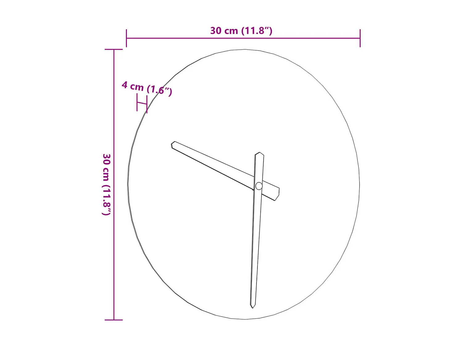 Orologio da parete con lancette luminose gialle Ø30 cm