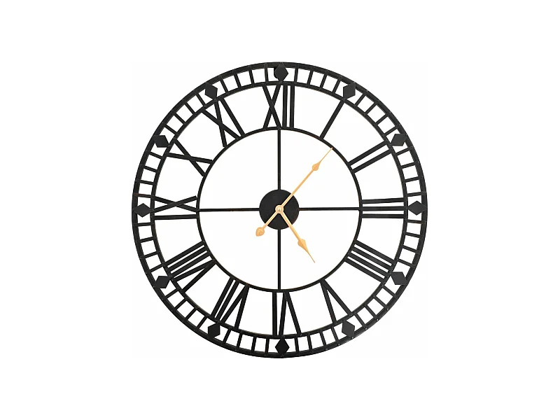 Vintage-Wanduhr mit Quarzwerk, Metall, 60 cm, XXL