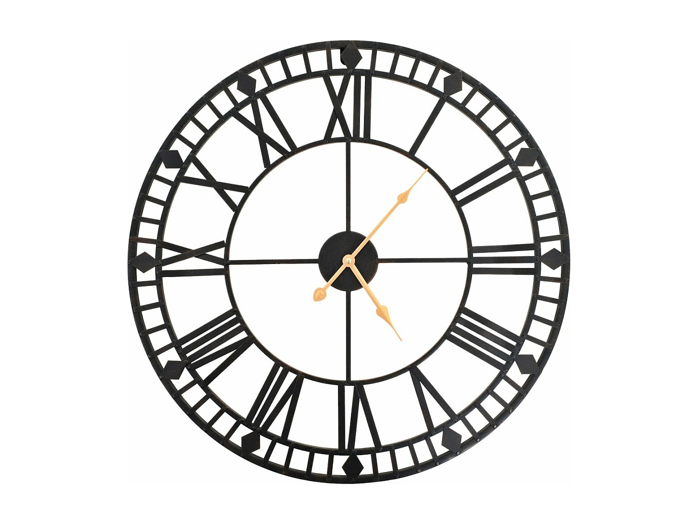 Horloge murale vintage avec mouvement à quartz Métal 60 cm XXL