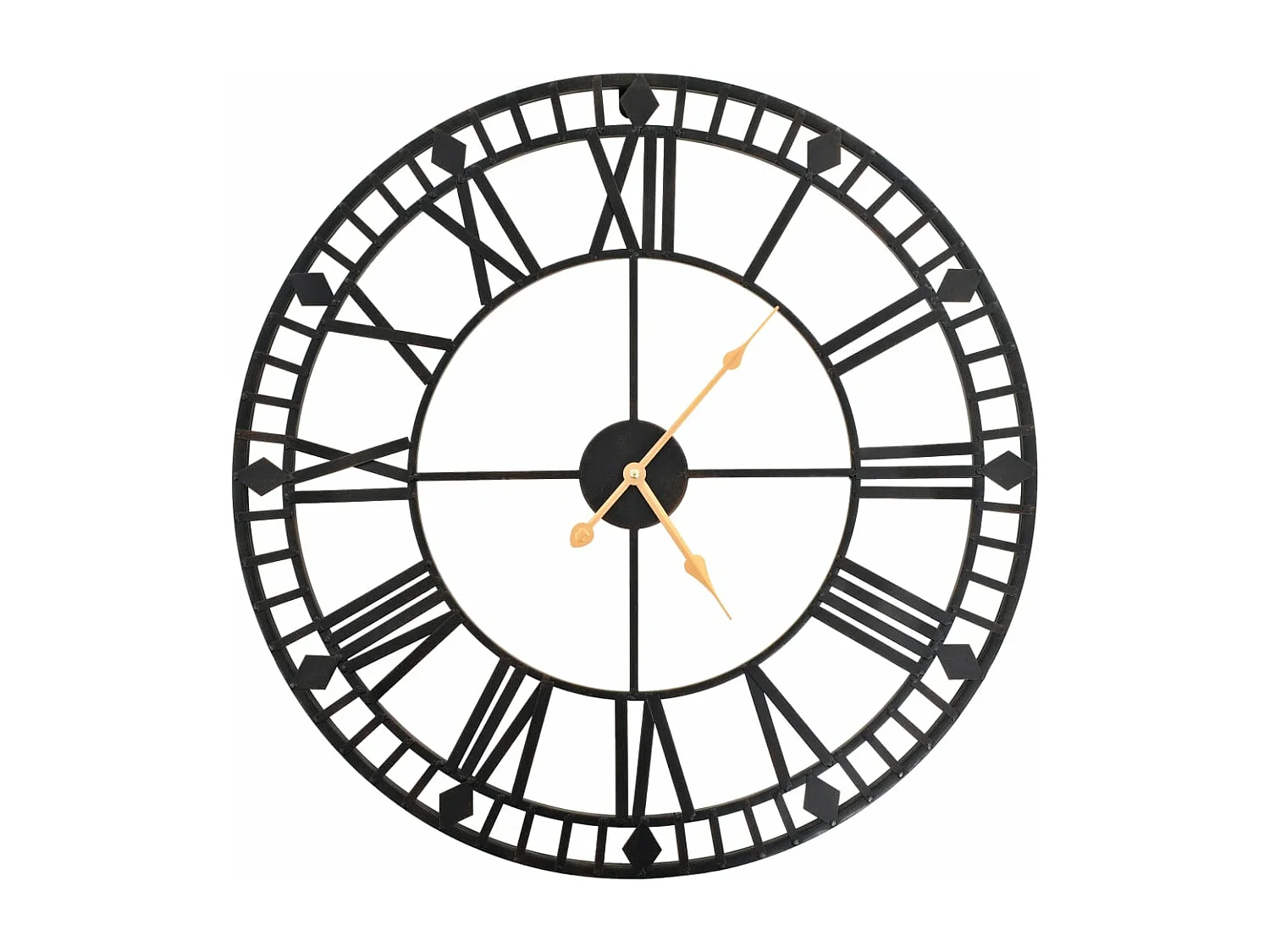 Horloge murale vintage avec mouvement à quartz Métal 60 cm XXL