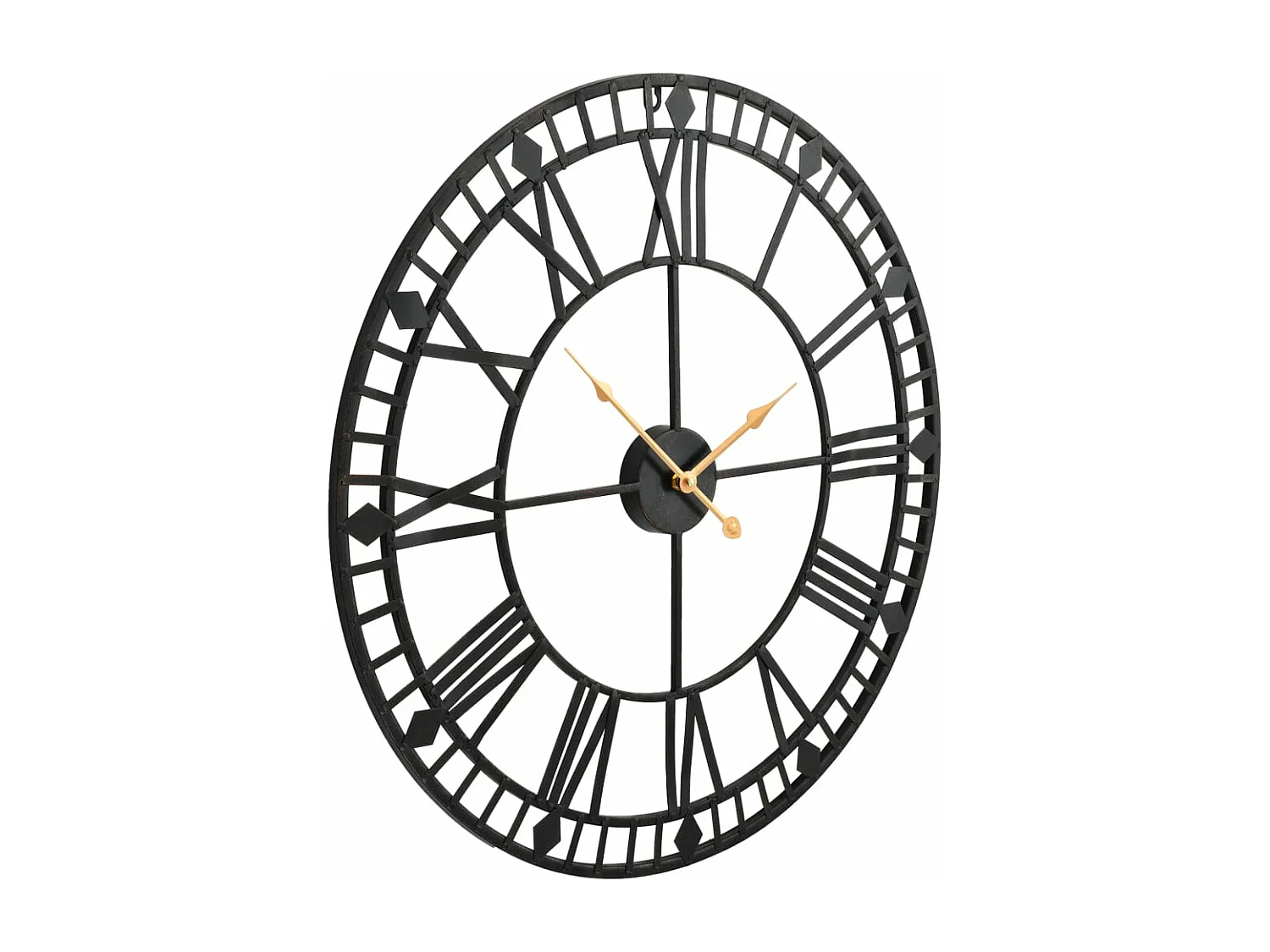 Horloge murale vintage avec mouvement à quartz Métal 60 cm XXL