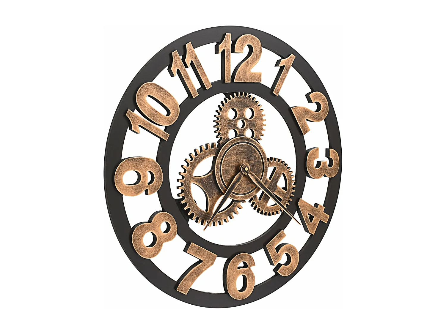 Relógio de parede Metal 58 cm Dourado e preto