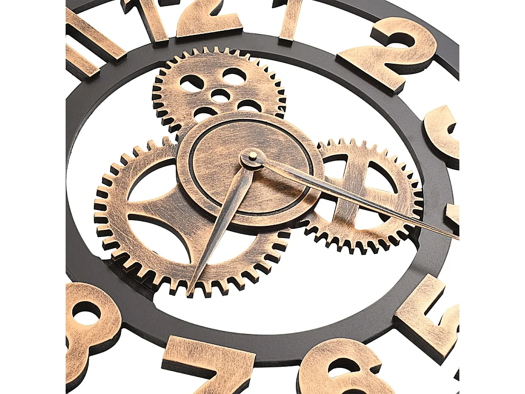 Relógio de parede Metal 58 cm Dourado e preto