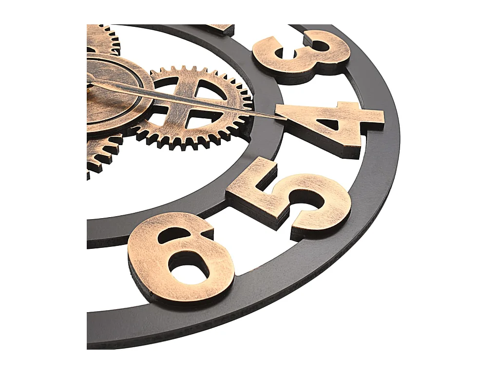 Wandklok Metaal 58 cm Goud en zwart