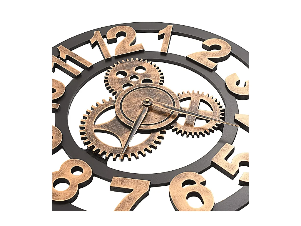 Wandklok Metaal 58 cm Goud en zwart