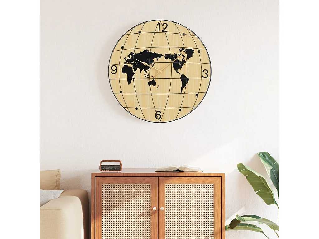 Orologio da parete giallo e nero Ø50 cm in MDF