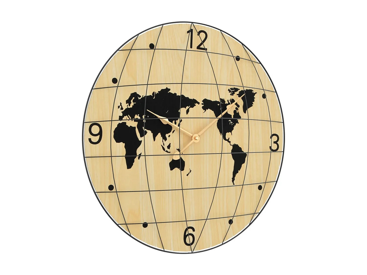 Orologio da parete giallo e nero Ø50 cm in MDF