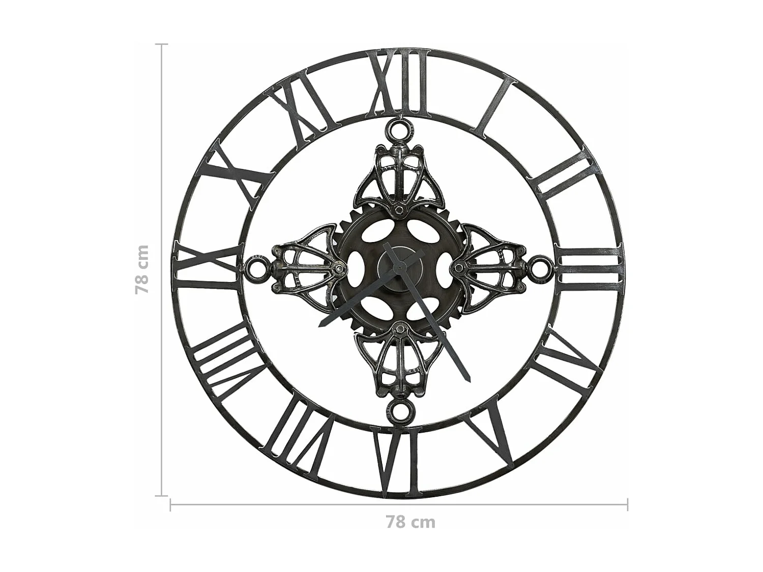Horloge murale Argenté 78 cm Métal