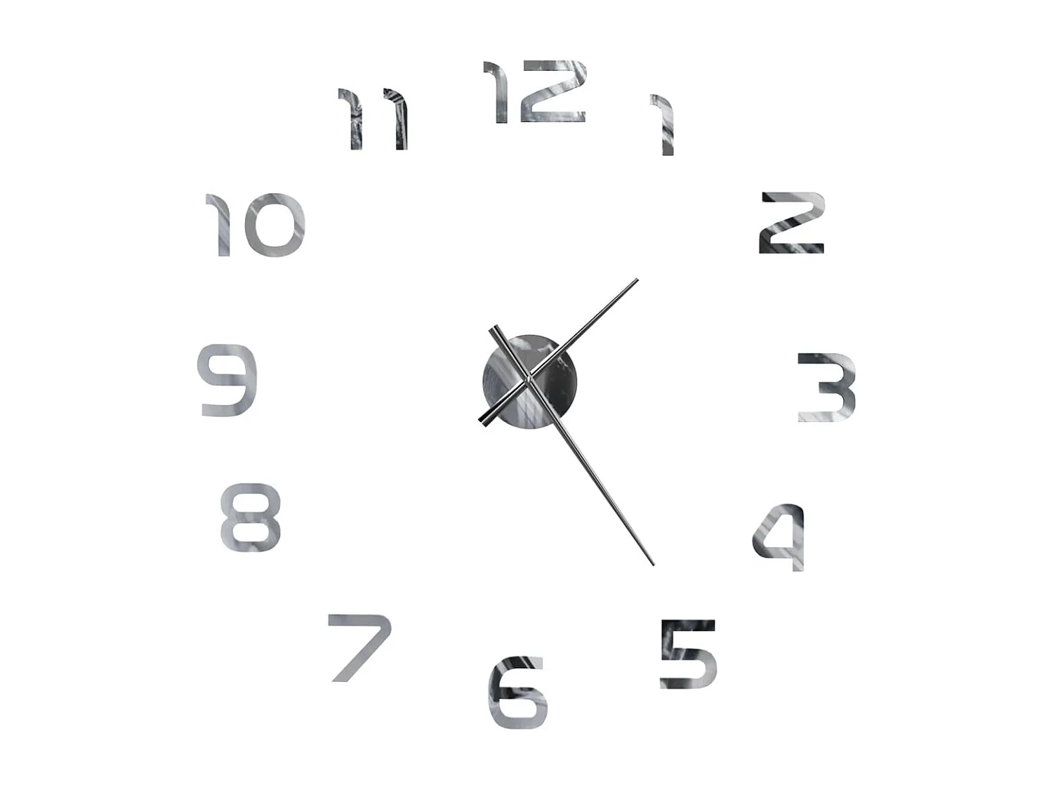 Orologio da parete 3D Design moderno 100 cm XXL Argento