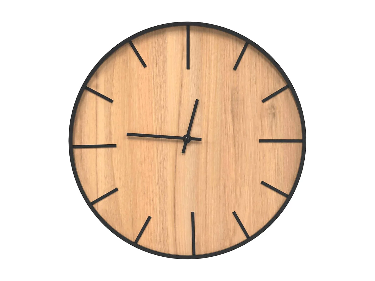 Horloge murale marron Ø39 cm fer et bois d'ingénierie