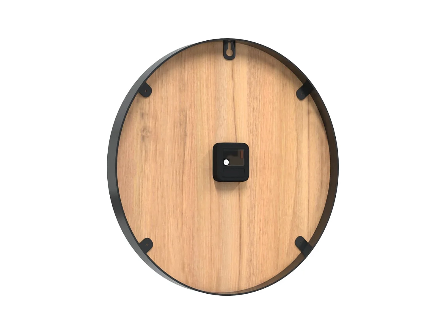 Horloge murale marron Ø39 cm fer et bois d'ingénierie