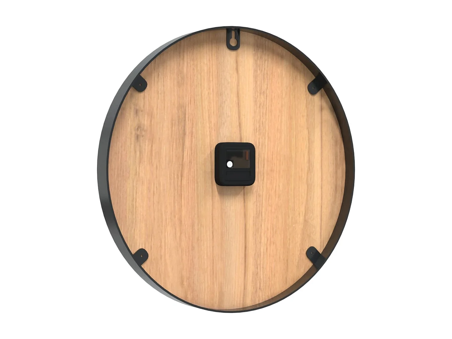 Horloge murale marron Ø39 cm fer et bois d'ingénierie