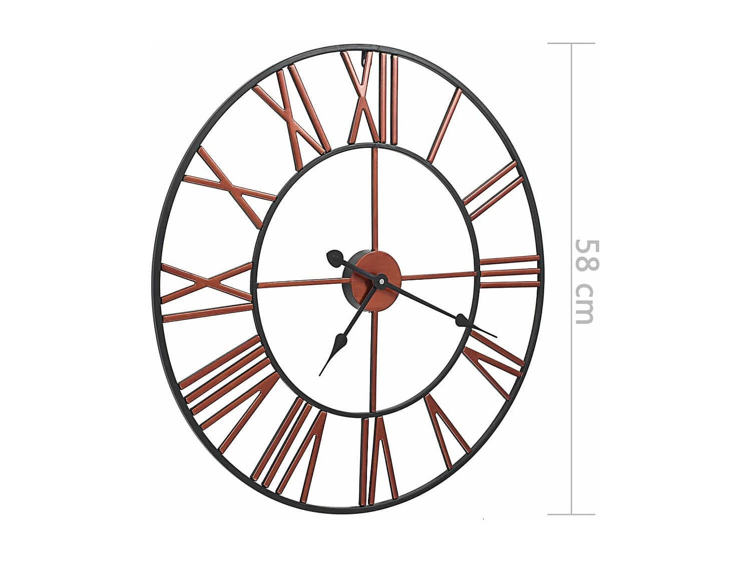 Horloge murale Métal 58 cm Rouge