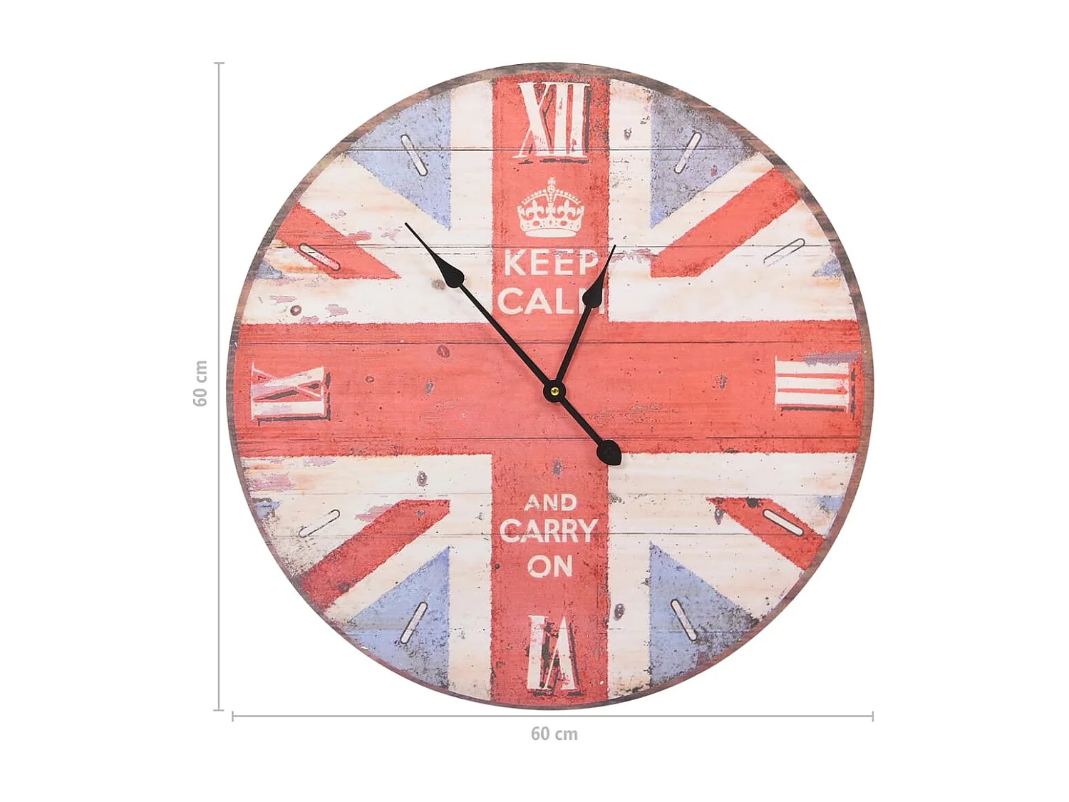 Horloge murale vintage Royaume-Uni 60 cm