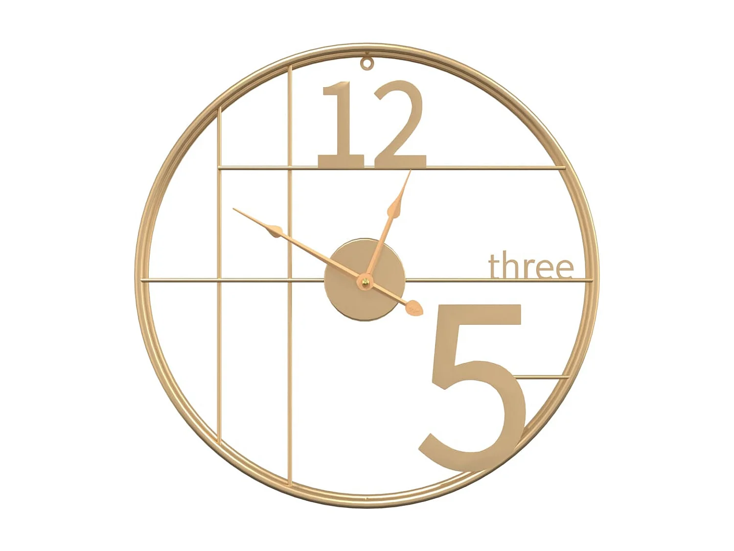 Reloj de pared dorado Ø50 cm hierro