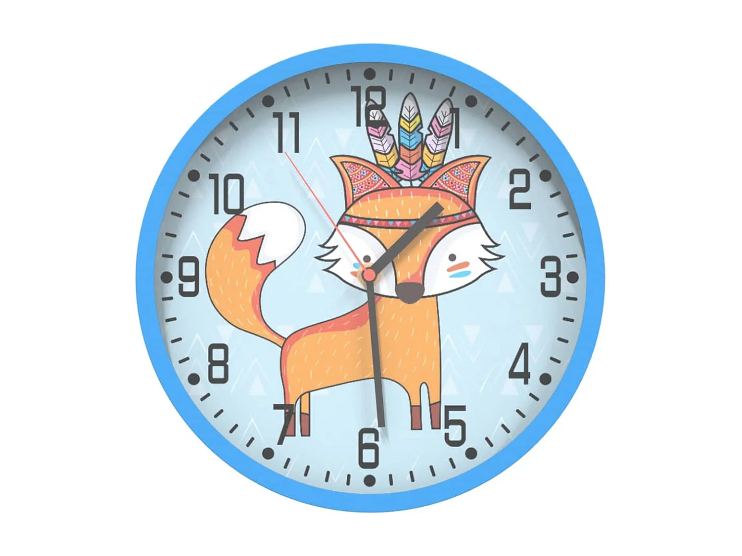 Blaue Wanduhr Ø25,5 cm aus Polystyrol und Glas