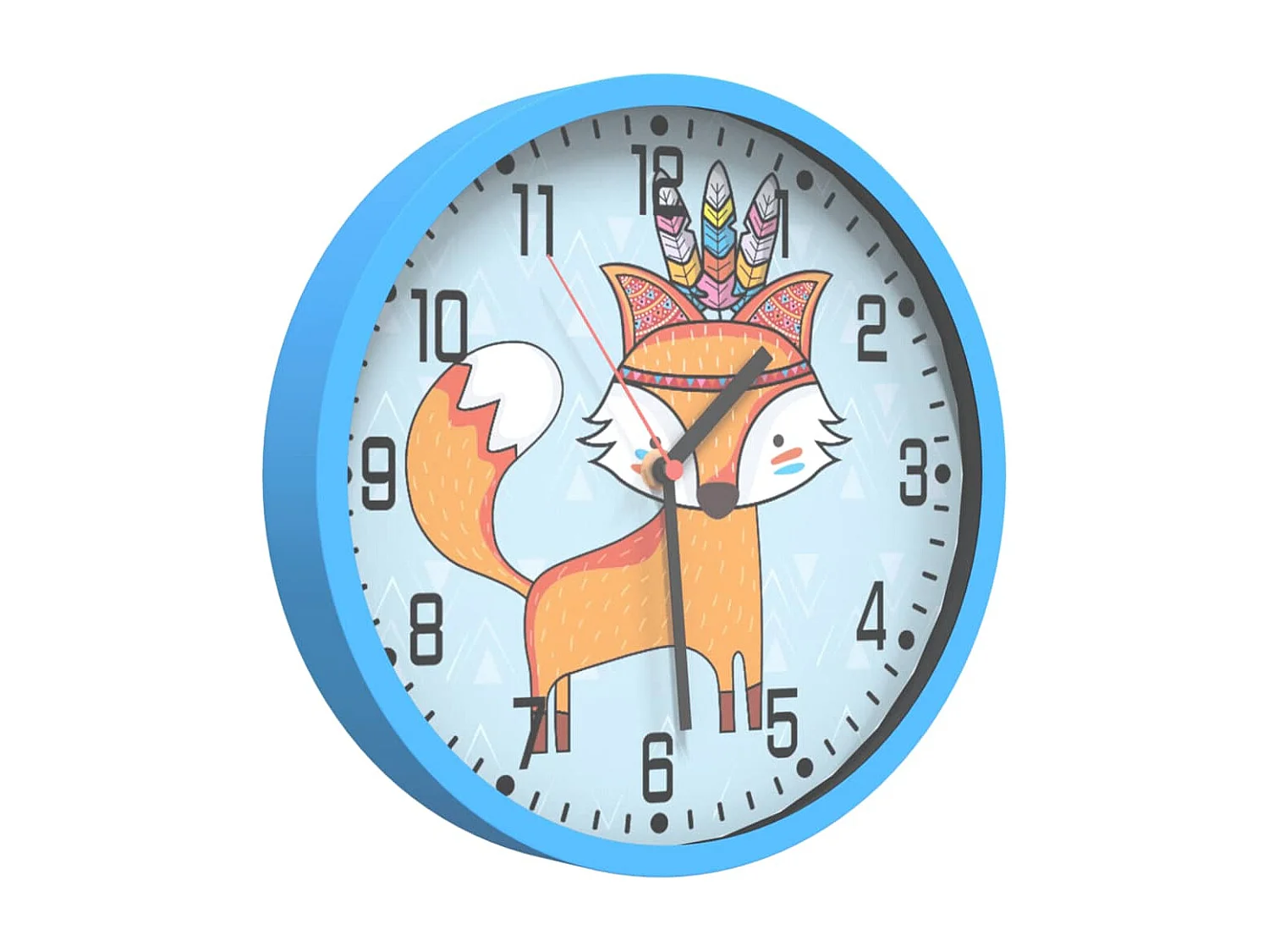 Blaue Wanduhr Ø25,5 cm aus Polystyrol und Glas