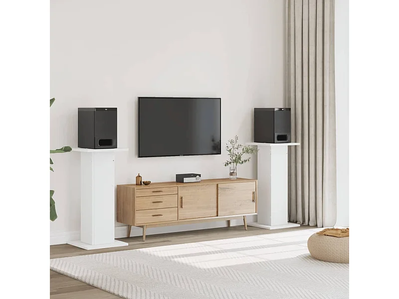 Soportes para altavoces 2 piezas de madera contrachapada blanca