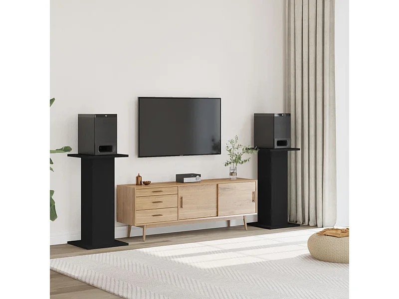 Lautsprecherständer, 2 Stück, schwarzes Holzwerkstoff