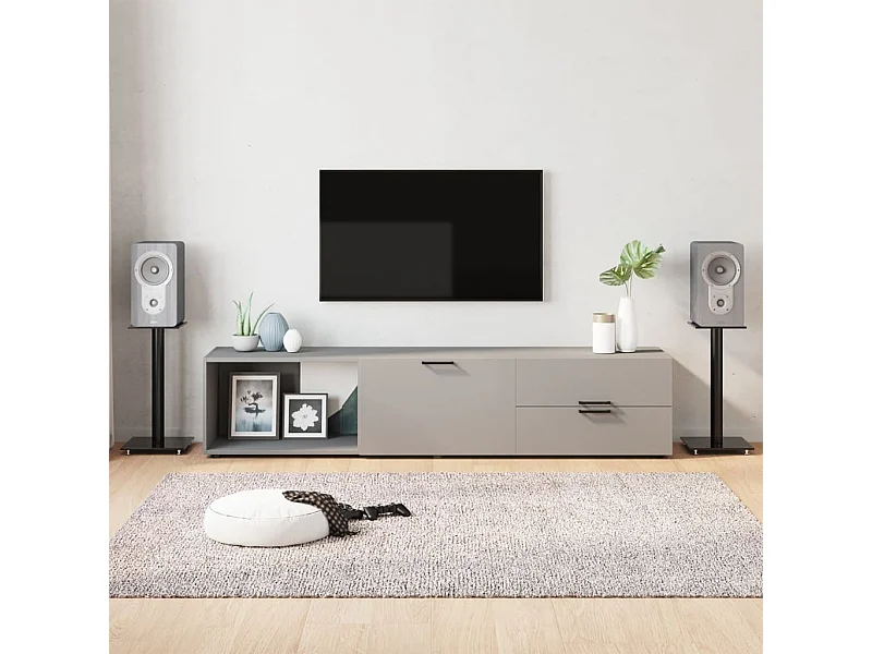 Supporti per altoparlanti 2 pezzi in vetro temperato nero 1 colonna